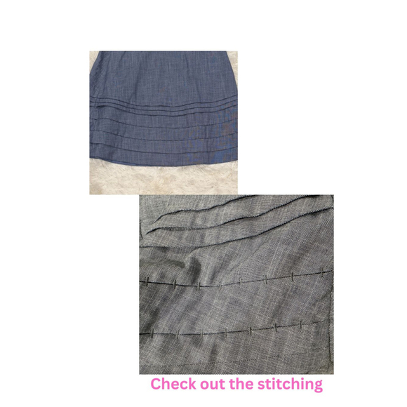 Banana Republic Chambray Off-Shoulder Dreaa - Sz. 14P (EUC) - Picture 3 of 6